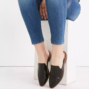 Madewell Frances Loafer Mule in Leather Black